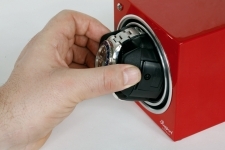 inserting the holder into the automatic watch winder